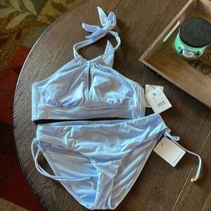 Two-piece swimsuit light blue brand new with tags.